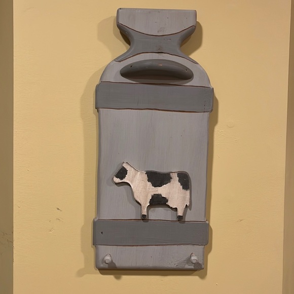 Hand Crafted Folk Art Milk Can w/ Cow by Beaver Creek Beaman Iowa Artist Signed - Picture 1 of 15